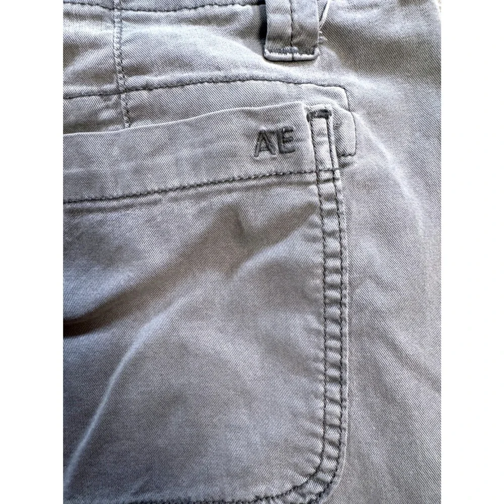 American Eagle Cargo Pants Womens Sz 16 Gray Wide Leg Utility Pockets Casual Y2K